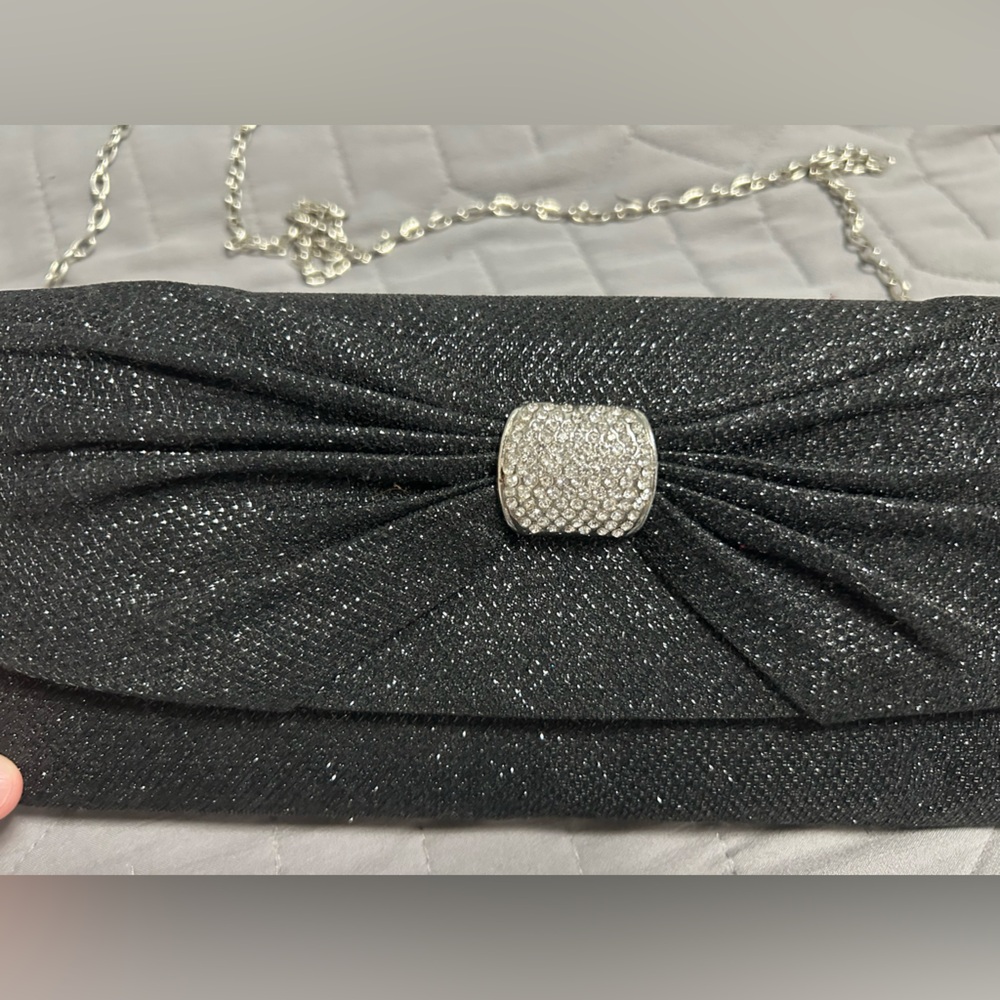 Gunne Sax Black and Silver Evening Bag